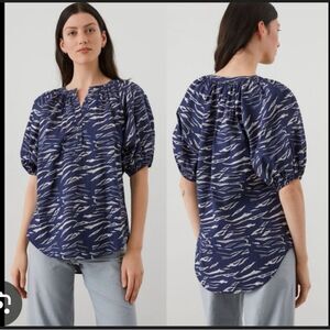 Apiece Apart Rosa Poplin Organic Cotton puff sleeve Top Sz L